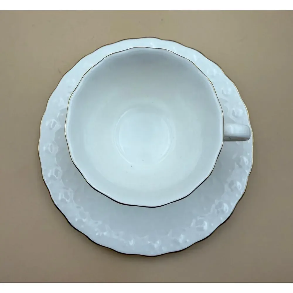 Naydanoff Collection Fine Bone China 2 Cup Saucer Sets Gold Trim Bulgaria